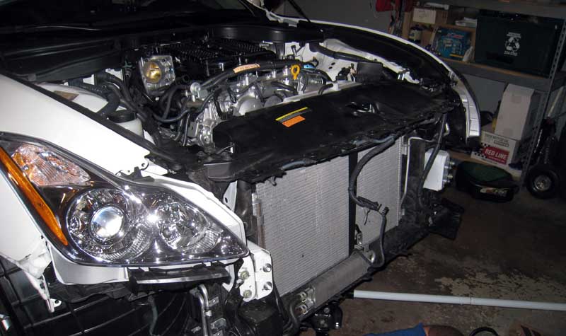 G37 remove front bumber and air intakes